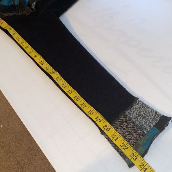 Bali sweater cardigan full zip front long sleeve drawstring patchwork Sz Medium - Picture 7 of 9